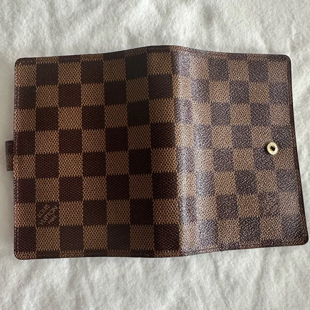 Louis Vuitton Damier Agenda - small ring with original stickers and inserts